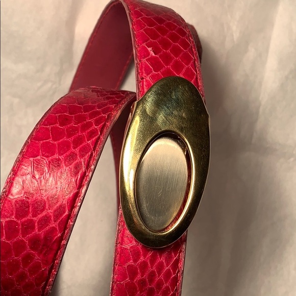 Hand Crafted Accessories - Genuine Snake skin removable buckle sleek classic